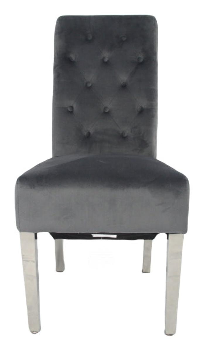 Lucy 01 Chair (Lion Knocker/Chrome Legs) — Dining Chairs handmade to order by Langham Furniture, image 13 of 14
