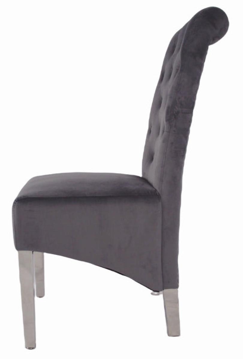 Lucy 01 Chair (Lion Knocker/Chrome Legs) — Dining Chairs handmade to order by Langham Furniture, image 14 of 14