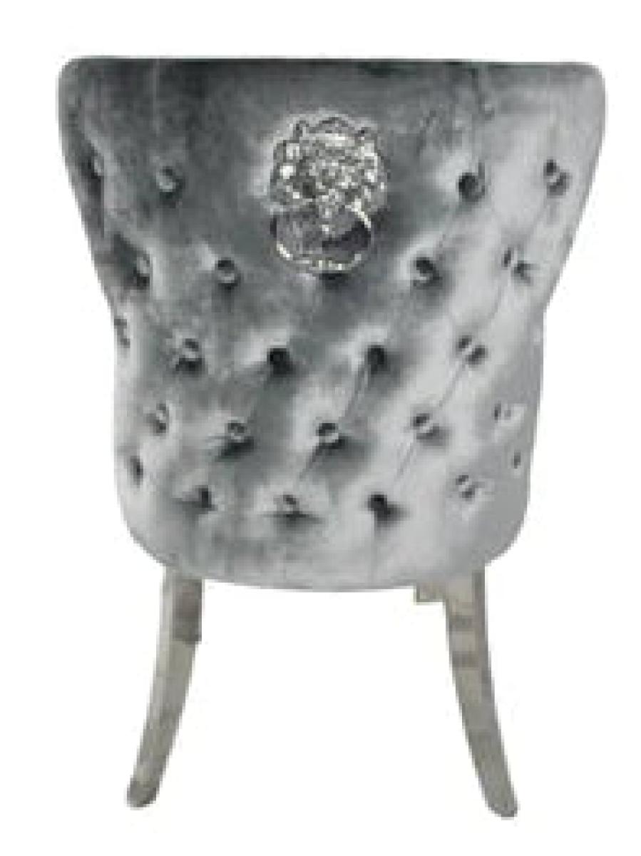 Lewis Chair (Lion Knocker/Chrome Legs) — Dining Chairs handmade to order by Langham Furniture, image 2 of 12