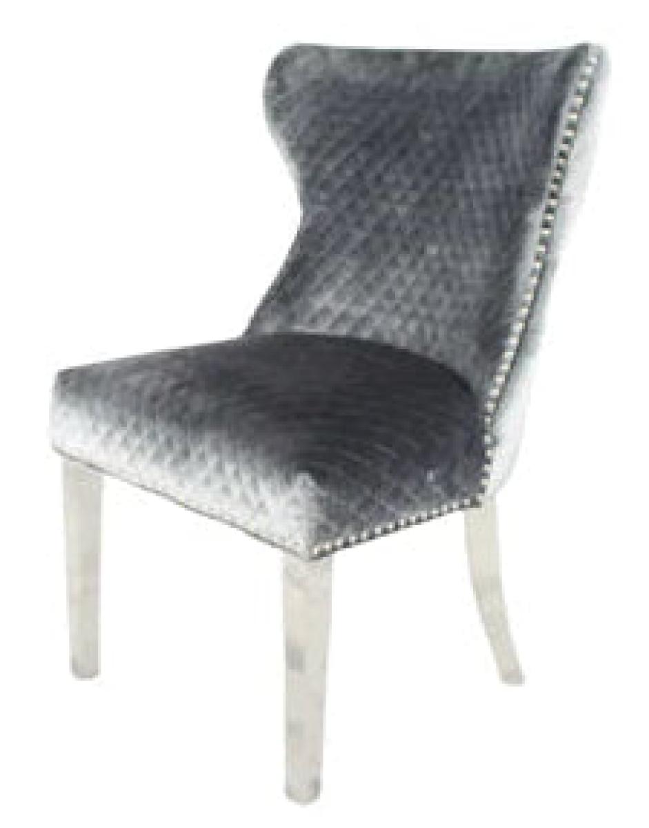 Lewis Chair (Lion Knocker/Chrome Legs) — Dining Chairs handmade to order by Langham Furniture, image 3 of 12