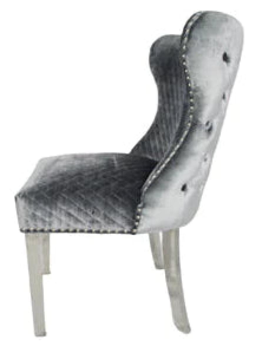 Lewis Chair (Lion Knocker/Chrome Legs) — Dining Chairs handmade to order by Langham Furniture, image 4 of 12
