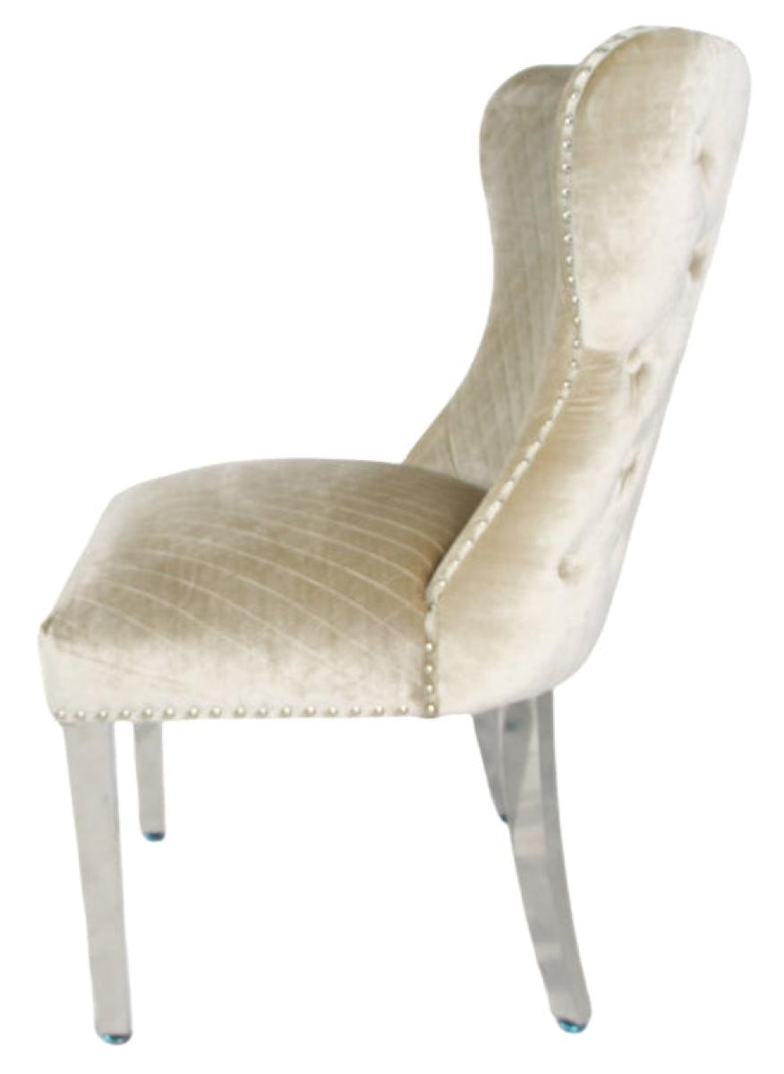 Lewis Chair (Lion Knocker/Chrome Legs) — Dining Chairs handmade to order by Langham Furniture, image 10 of 12
