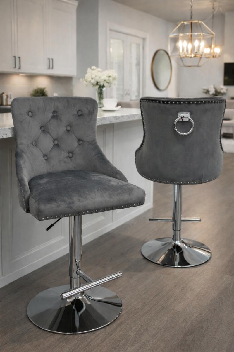 Chelsea Dark Grey Bar Stool — Bar Stools handmade to order by Langham Furniture, image 1 of 6