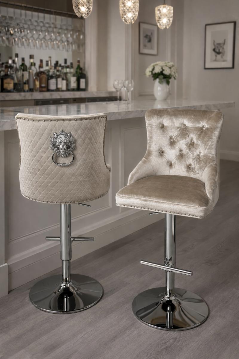 Mayfair Bar Stool (Lion Knocker) — Bar Stools handmade to order by Langham Furniture, image 7 of 16