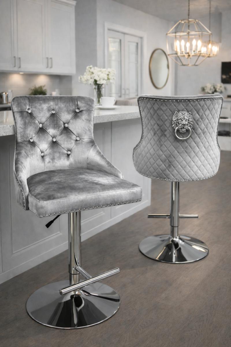 Mayfair Bar Stool (Lion Knocker) — Bar Stools handmade to order by Langham Furniture, image 8 of 16
