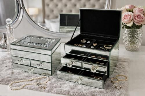 Jewellery Box with Drawers — Mirror Ornaments handmade to order by Langham Furniture