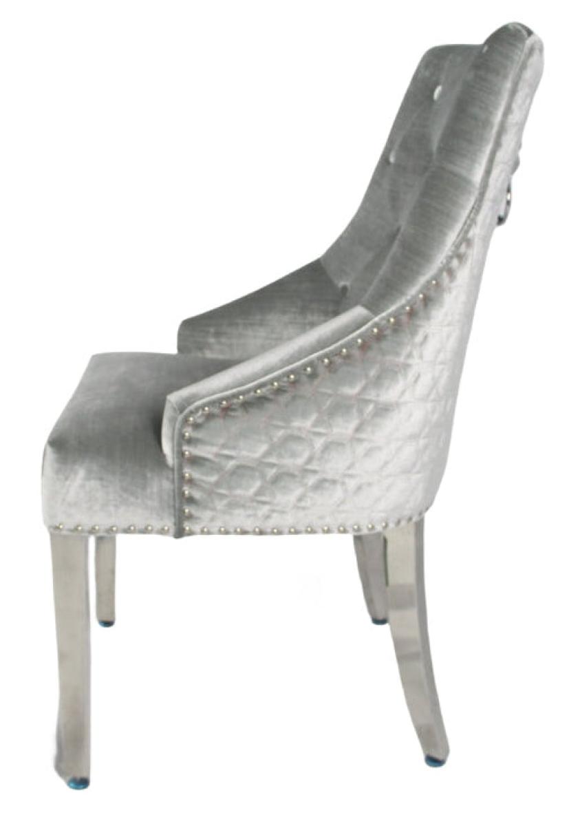 Roma Chair (Lion Knocker/Chrome Legs) — Dining Chairs handmade to order by Langham Furniture, image 2 of 23