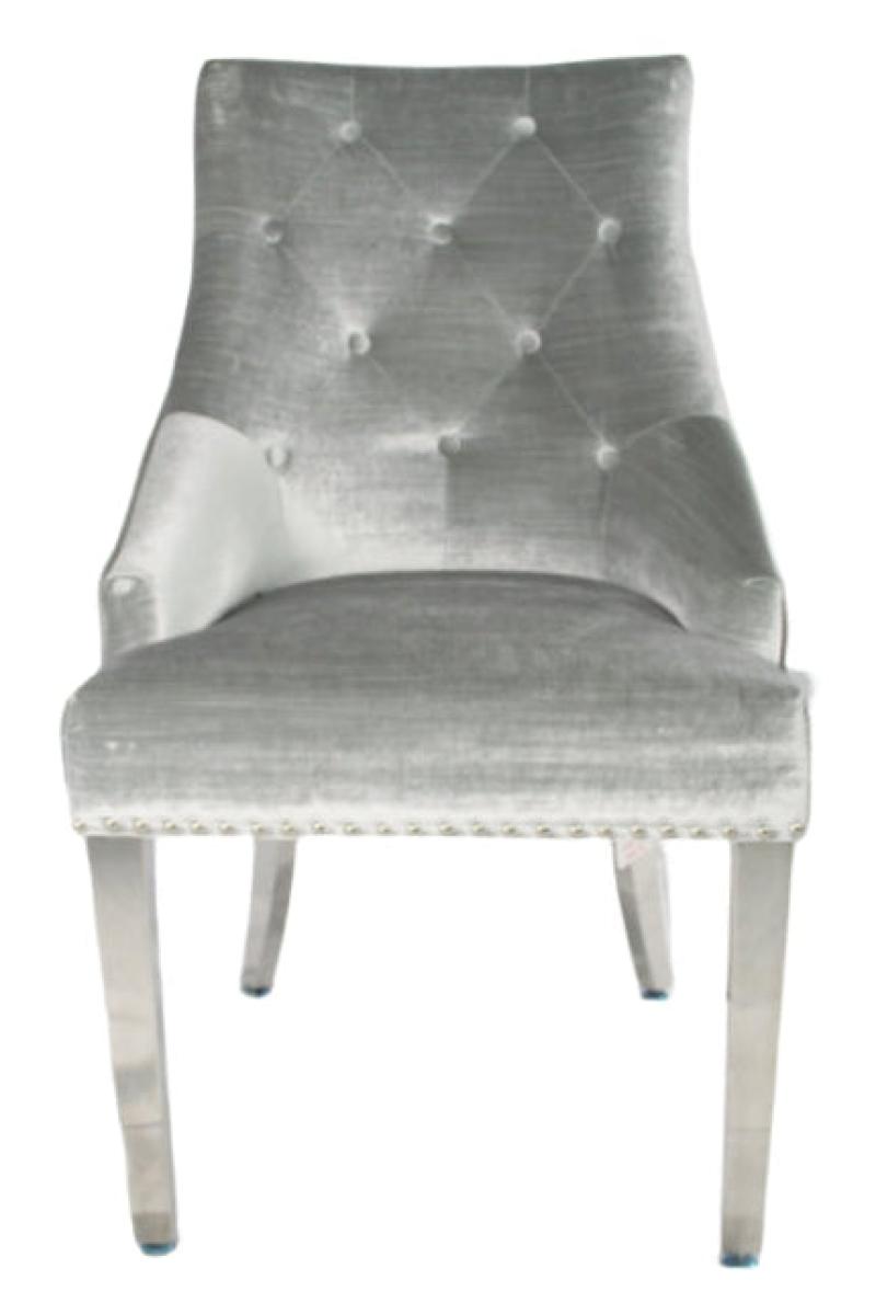 Roma Chair (Lion Knocker/Chrome Legs) — Dining Chairs handmade to order by Langham Furniture, image 3 of 23