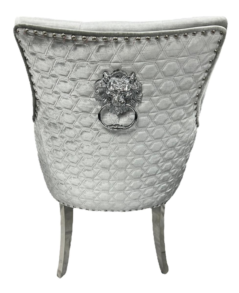 Roma Chair (Lion Knocker/Chrome Legs) — Dining Chairs handmade to order by Langham Furniture, image 6 of 23