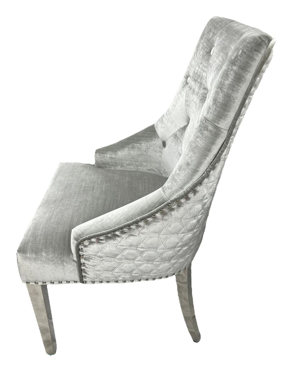 Roma Chair (Lion Knocker/Chrome Legs) — Dining Chairs handmade to order by Langham Furniture, image 7 of 23