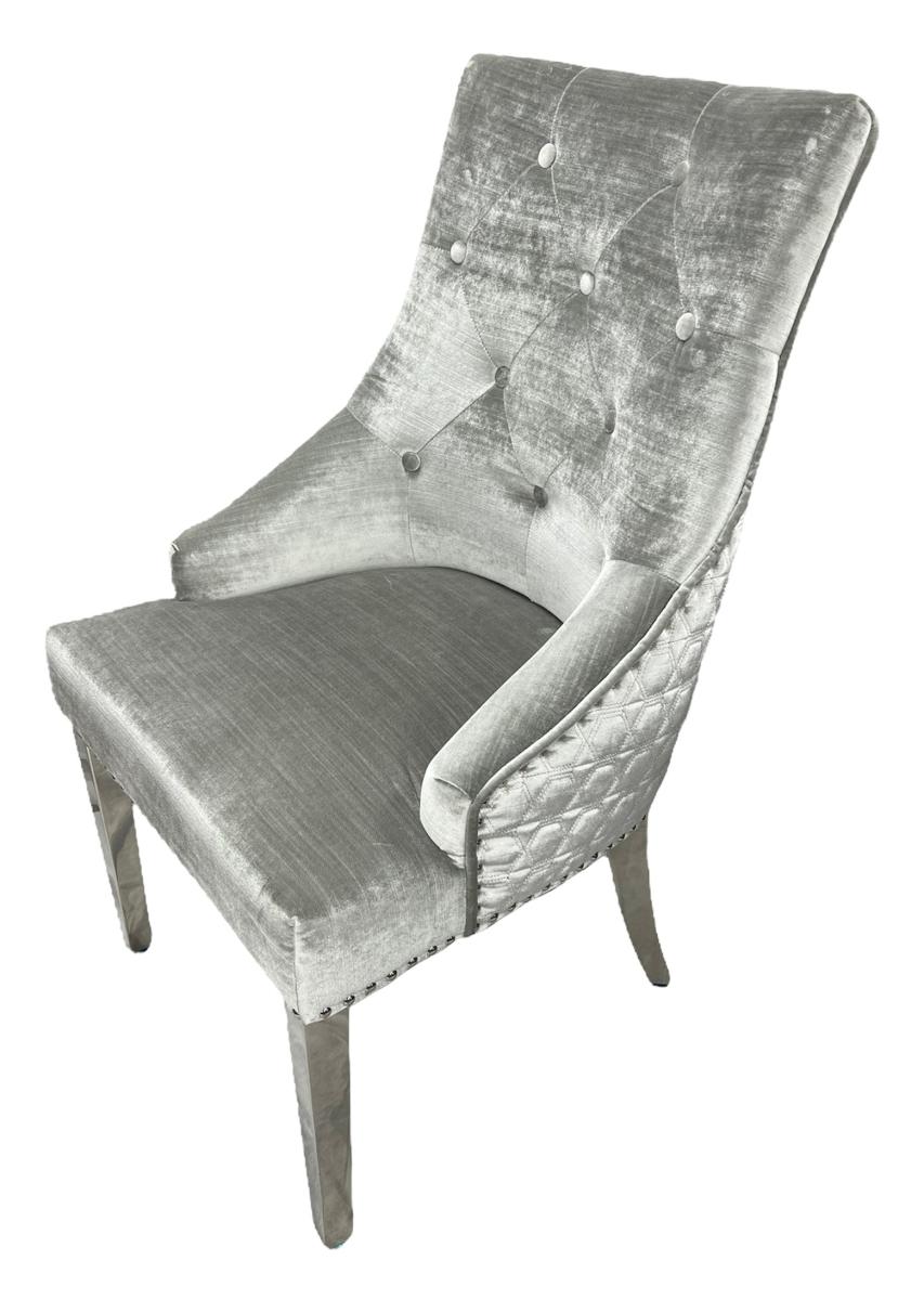Roma Chair (Lion Knocker/Chrome Legs) — Dining Chairs handmade to order by Langham Furniture, image 8 of 23