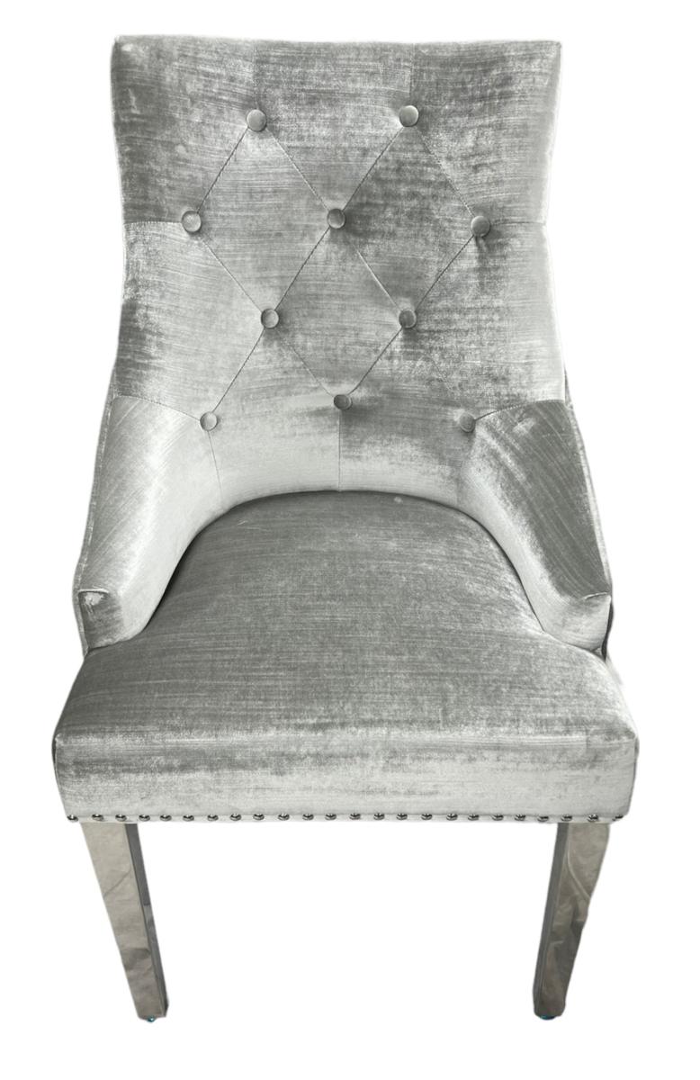 Roma Chair (Lion Knocker/Chrome Legs) — Dining Chairs handmade to order by Langham Furniture, image 9 of 23