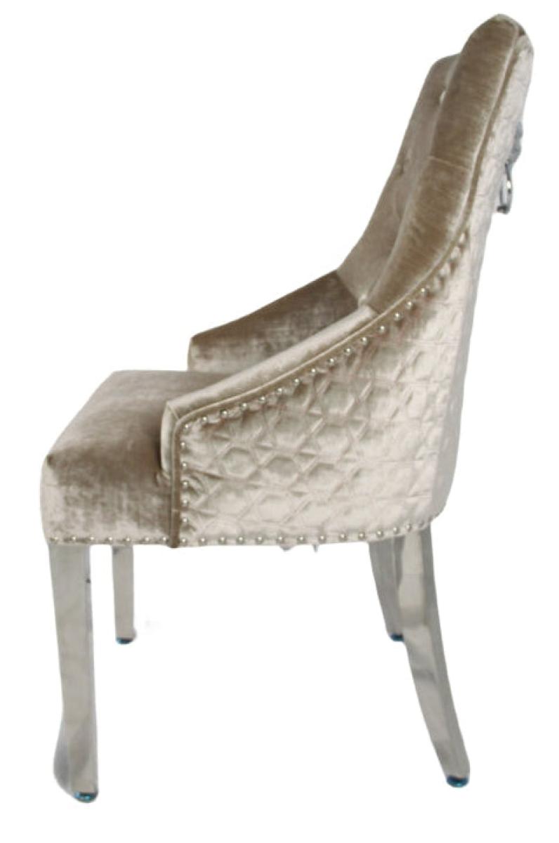 Roma Chair (Lion Knocker/Chrome Legs) — Dining Chairs handmade to order by Langham Furniture, image 15 of 23