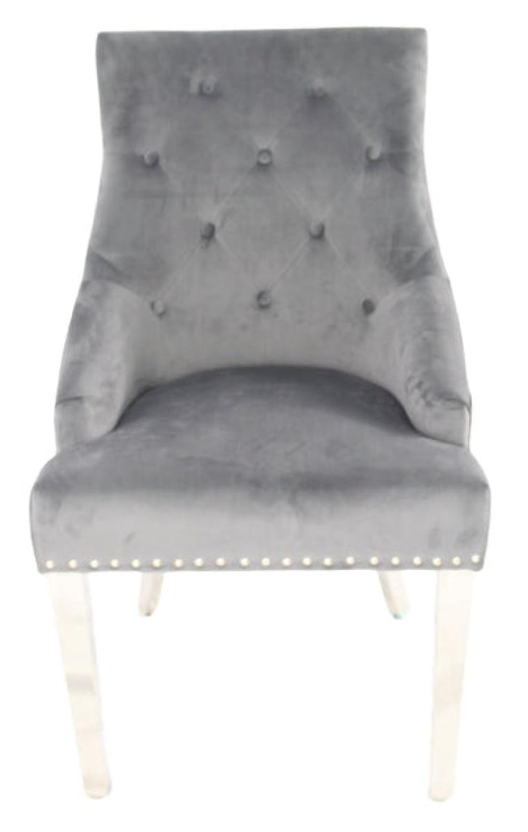 Roma Chair (Lion Knocker/Chrome Legs) — Dining Chairs handmade to order by Langham Furniture, image 18 of 23