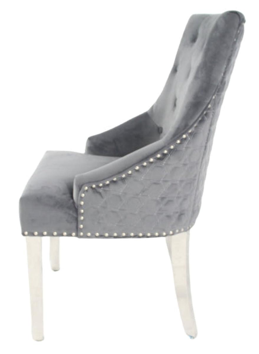 Roma Chair (Lion Knocker/Chrome Legs) — Dining Chairs handmade to order by Langham Furniture, image 19 of 23