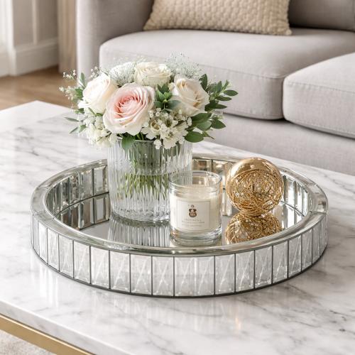 Mirror Tray (Round) — Mirror Ornaments handmade to order by Langham Furniture