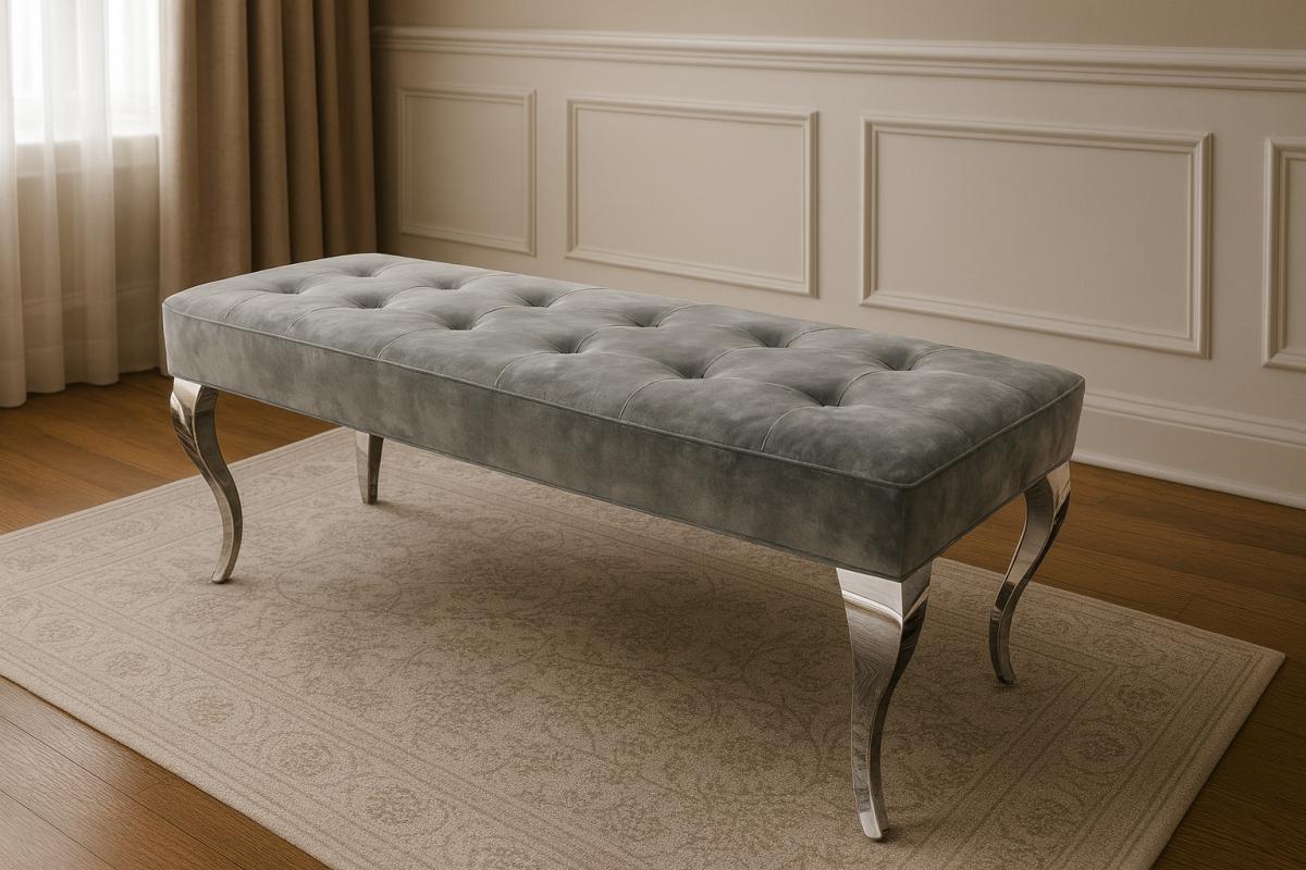 Lewis Dark Grey Bench 110/130/160cm — Benches handmade to order by Langham Furniture, image 1 of 7