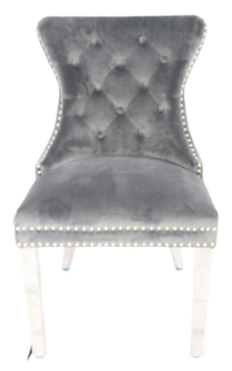 Mayfair Chair (Lion Knocker/Chrome Legs) — Dining Chairs handmade to order by Langham Furniture, image 2 of 16