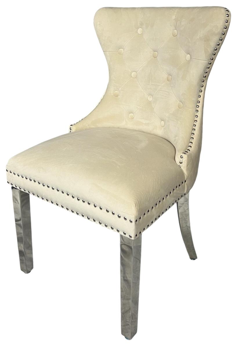 Mayfair Chair (Lion Knocker/Chrome Legs) — Dining Chairs handmade to order by Langham Furniture, image 13 of 16
