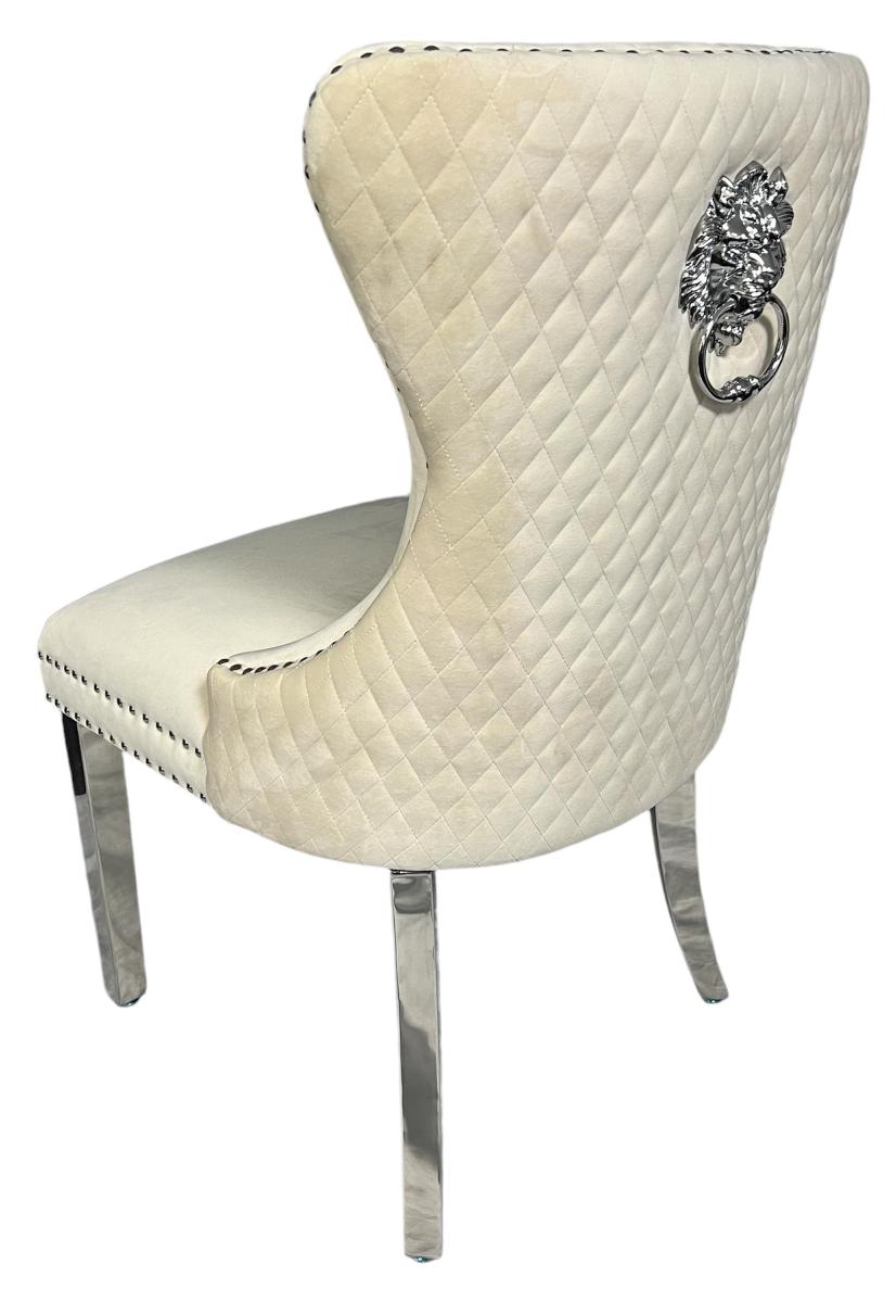 Mayfair Chair (Lion Knocker/Chrome Legs) — Dining Chairs handmade to order by Langham Furniture, image 15 of 16