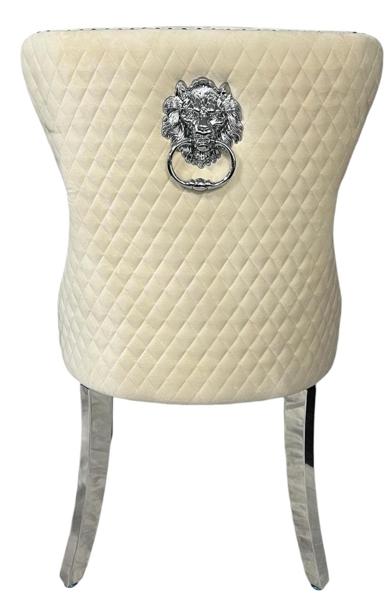Mayfair Chair (Lion Knocker/Chrome Legs) — Dining Chairs handmade to order by Langham Furniture, image 16 of 16