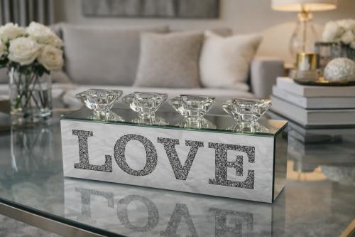 4H Love Tealight Holder — Mirror Ornaments handmade to order by Langham Furniture