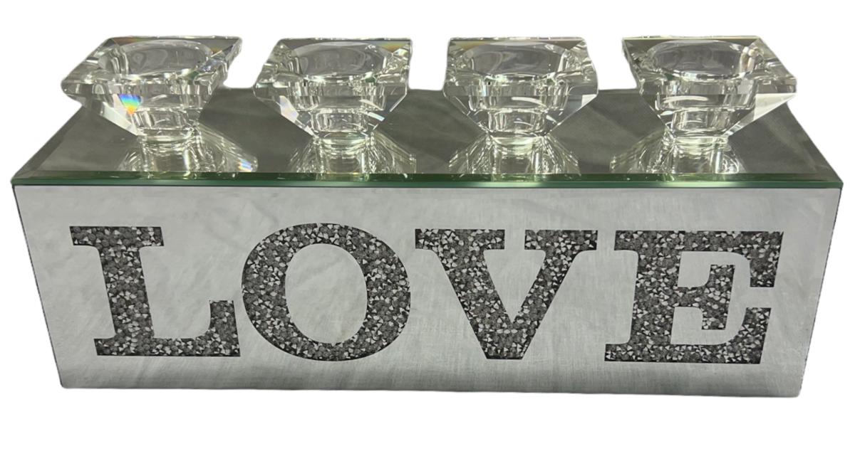 4H Love Tealight Holder — Mirror Ornaments handmade to order by Langham Furniture, image 2 of 3