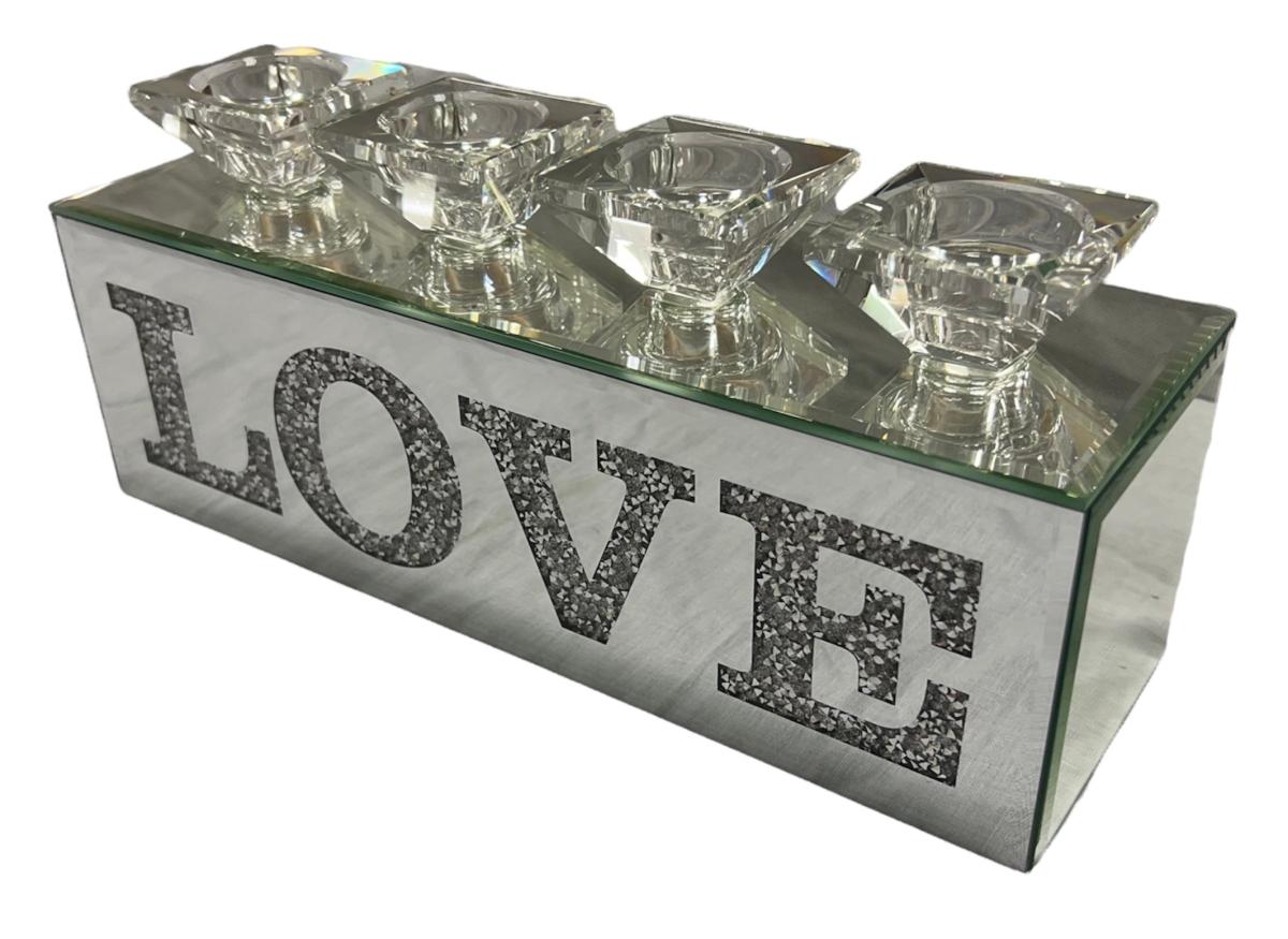 4H Love Tealight Holder — Mirror Ornaments handmade to order by Langham Furniture, image 3 of 3