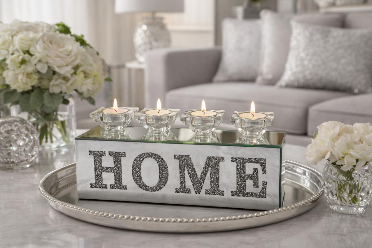 4H Home Tealight Holder — Mirror Ornaments handmade to order by Langham Furniture, image 1 of 3
