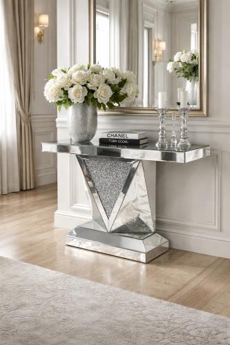 V Console Table — Mirrored Furniture handmade to order by Langham Furniture