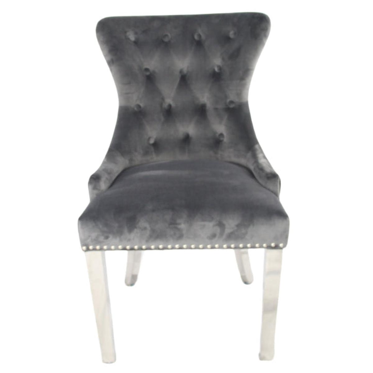 Chelsea 01 Chair (Lion Knocker/Chrome Legs) — Dining Chairs handmade to order by Langham Furniture, image 4 of 22
