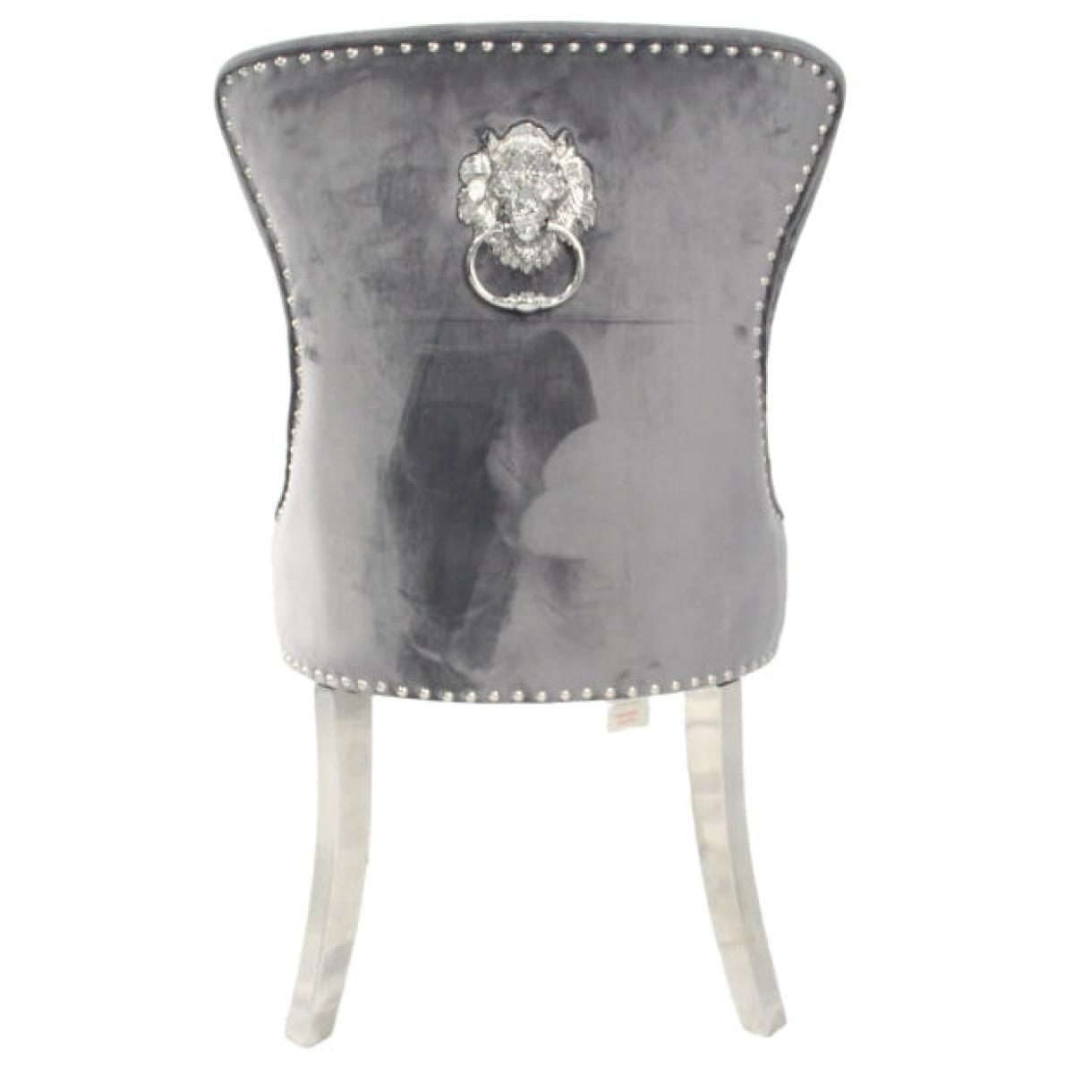 Chelsea 01 Chair (Lion Knocker/Chrome Legs) — Dining Chairs handmade to order by Langham Furniture, image 5 of 22