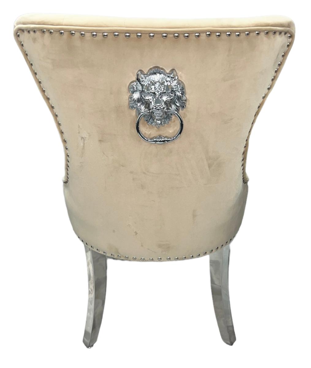 Chelsea 01 Chair (Lion Knocker/Chrome Legs) — Dining Chairs handmade to order by Langham Furniture, image 19 of 22