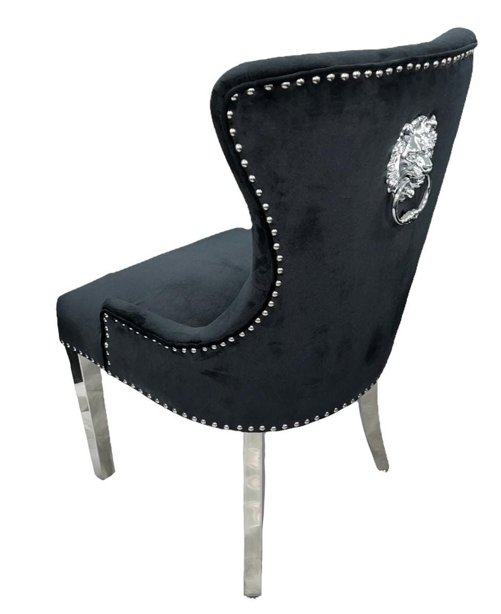 Chelsea 01 Chair (Lion Knocker/Chrome Legs) — Dining Chairs handmade to order by Langham Furniture, image 22 of 22