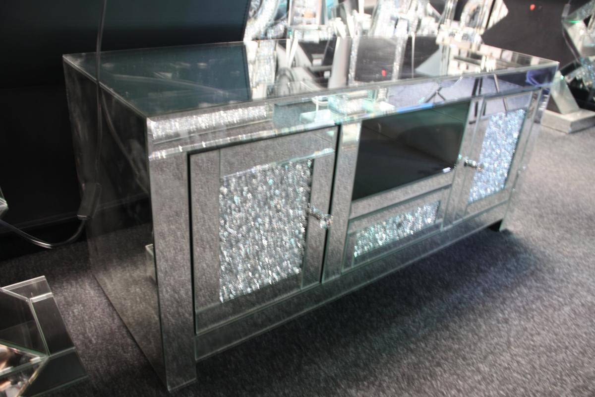 Roma TV Unit 120cm — Mirrored Furniture handmade to order by Langham Furniture, image 3 of 5