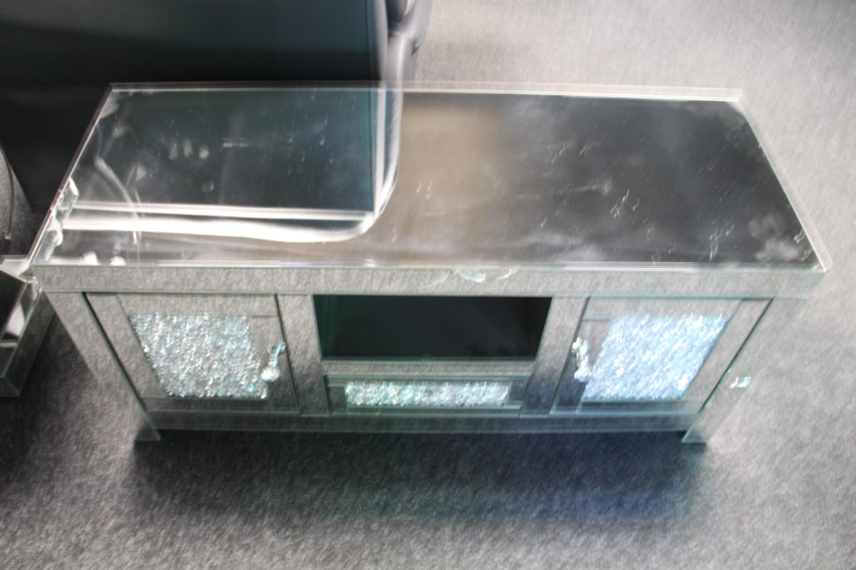 Roma TV Unit 120cm — Mirrored Furniture handmade to order by Langham Furniture, image 4 of 5