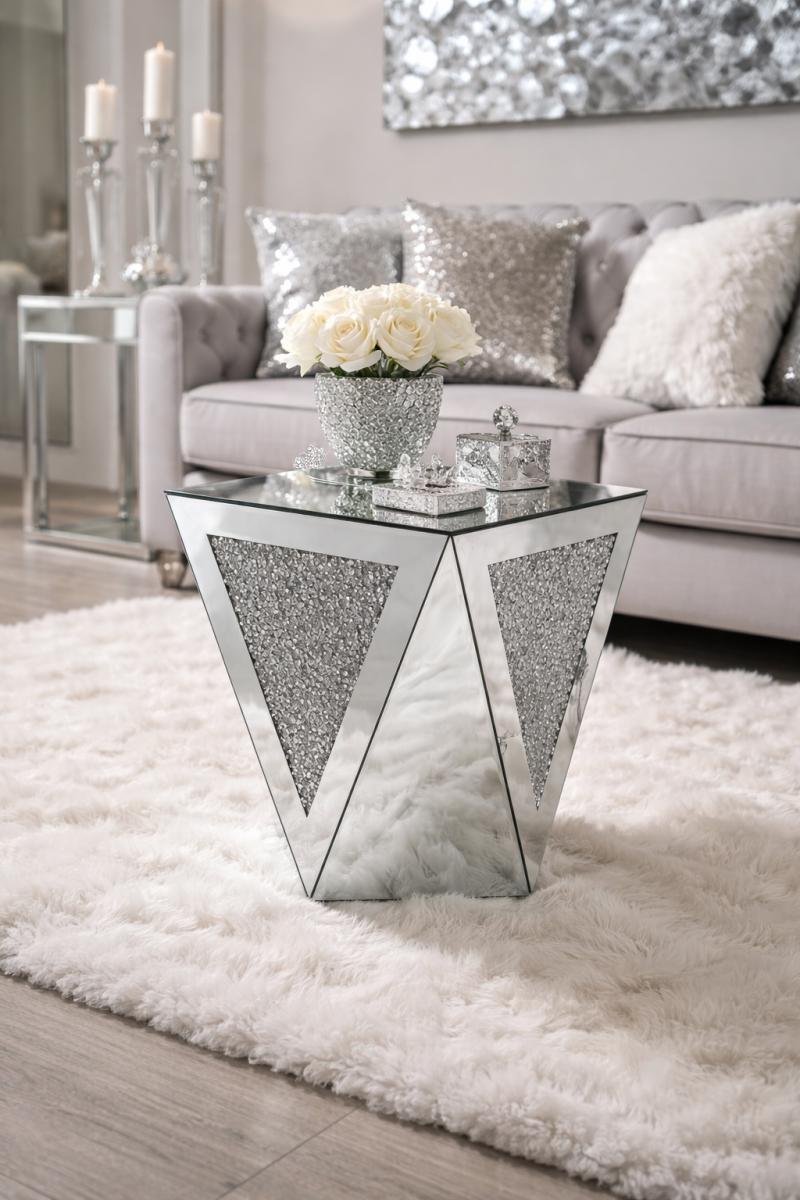 Roma Pedestal 33 — Mirrored Furniture handmade to order by Langham Furniture, image 1 of 6