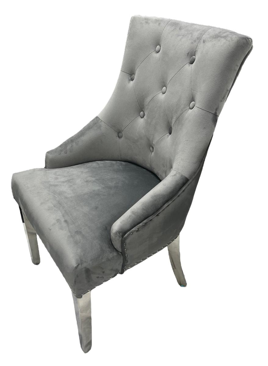 Jessica Chair (Ring Knocker/Chrome Legs) — Dining Chairs handmade to order by Langham Furniture, image 3 of 13