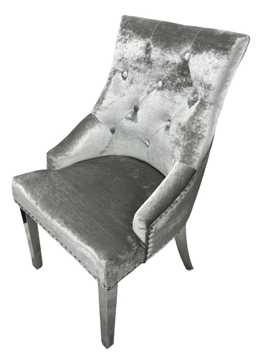 Jessica Chair (Ring Knocker/Chrome Legs) — Dining Chairs handmade to order by Langham Furniture, image 9 of 13