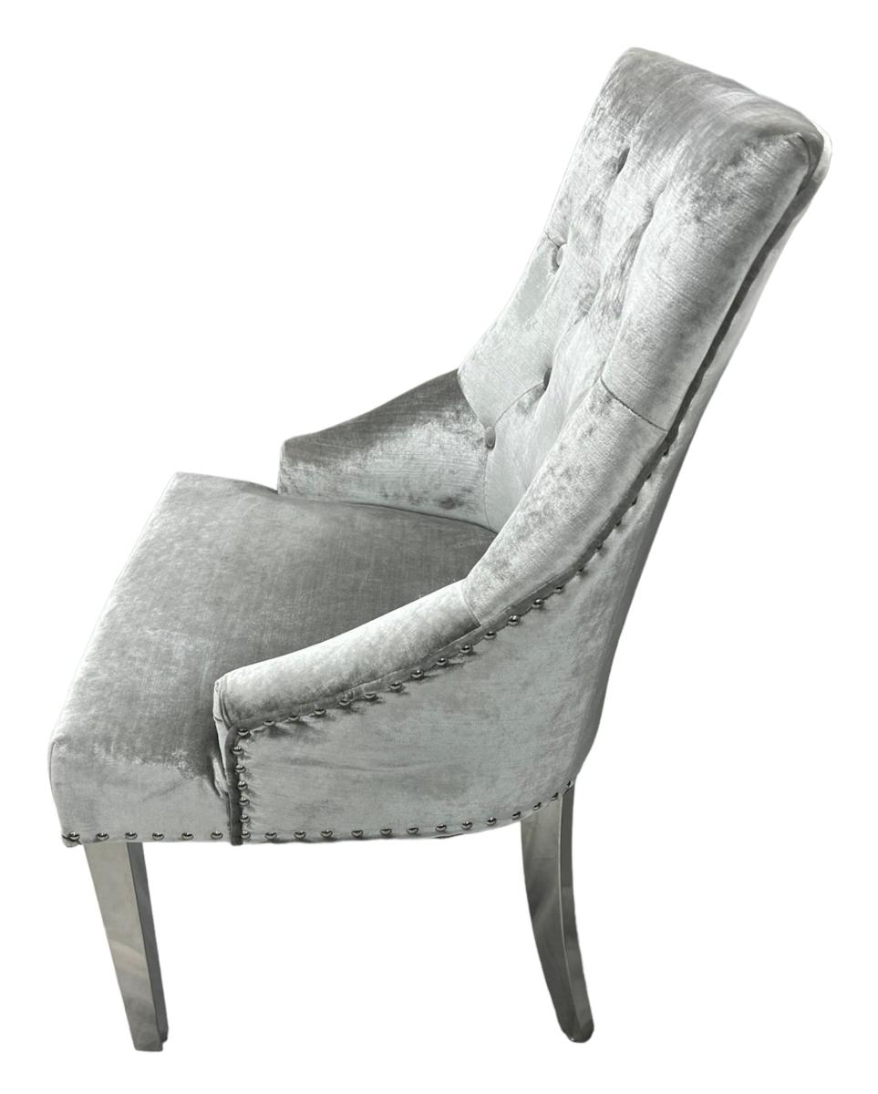 Jessica Chair (Ring Knocker/Chrome Legs) — Dining Chairs handmade to order by Langham Furniture, image 10 of 13