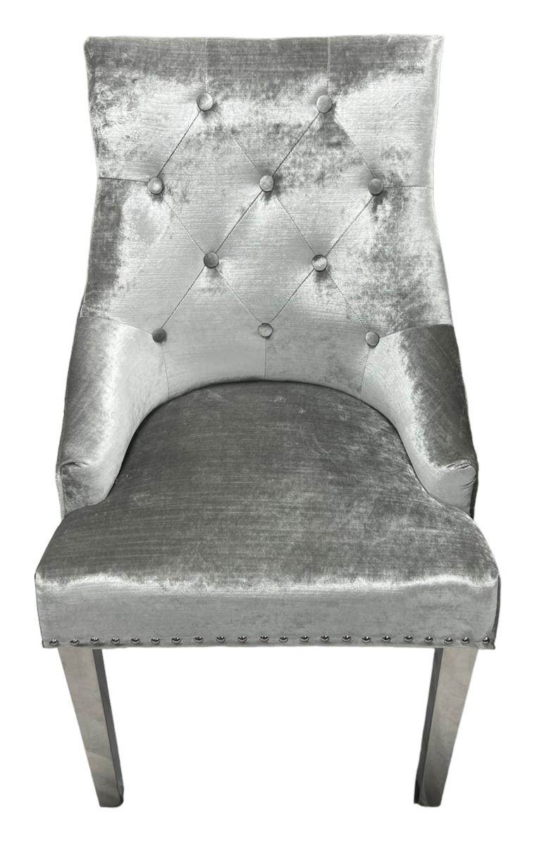 Jessica Chair (Ring Knocker/Chrome Legs) — Dining Chairs handmade to order by Langham Furniture, image 12 of 13