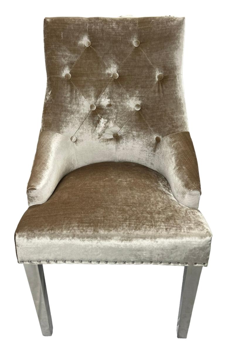 Jessica Chair (Ring Knocker/Chrome Legs) — Dining Chairs handmade to order by Langham Furniture, image 13 of 13
