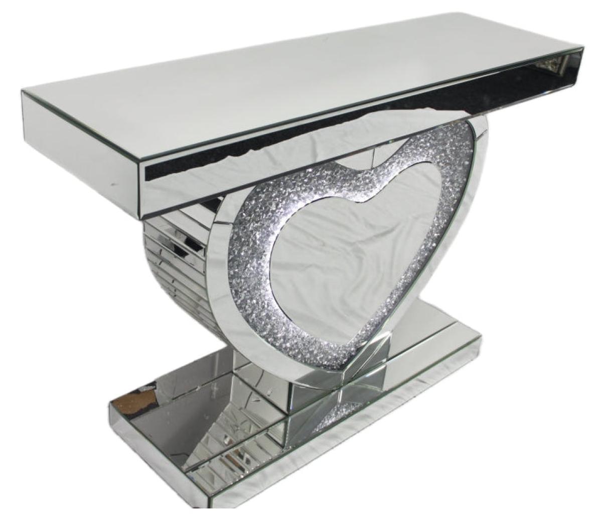 Heart Console Table (LED) — Mirrored Furniture handmade to order by Langham Furniture, image 2 of 6