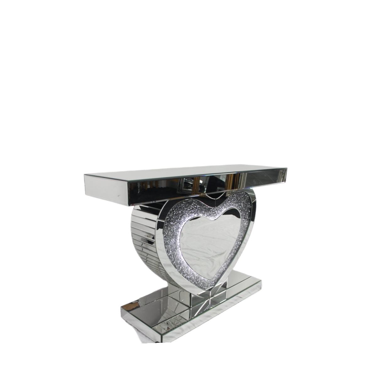 Heart Console Table (LED) — Mirrored Furniture handmade to order by Langham Furniture, image 3 of 6