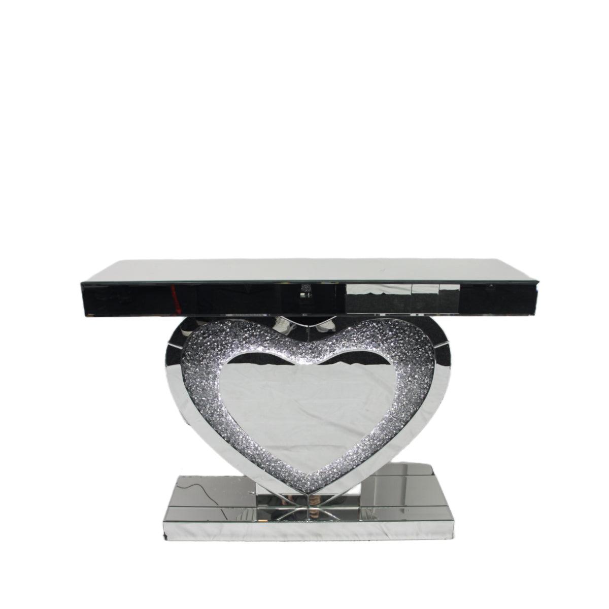 Heart Console Table (LED) — Mirrored Furniture handmade to order by Langham Furniture, image 4 of 6