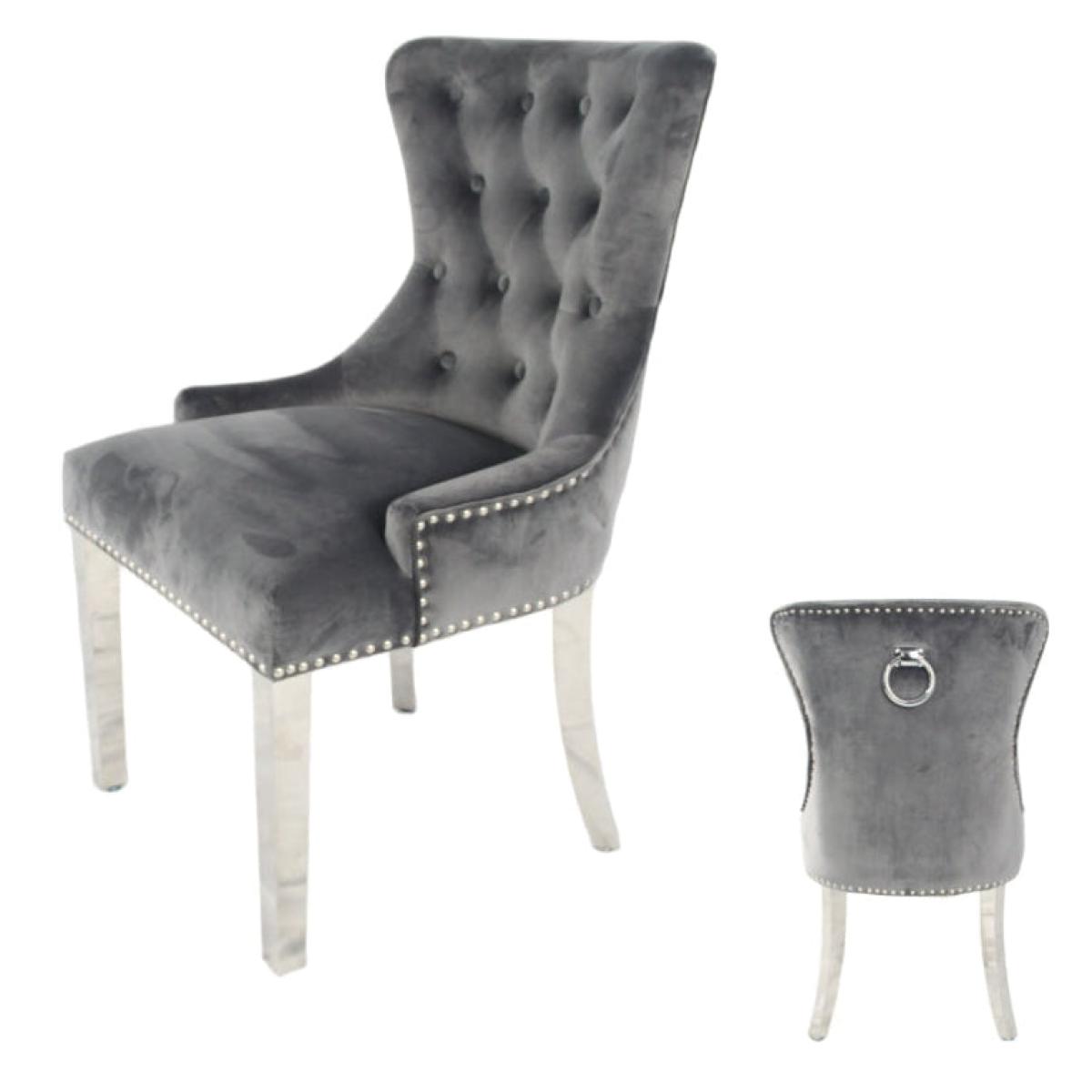 Chelsea Chair (Ring Knocker/Chrome Legs) — Dining Chairs handmade to order by Langham Furniture, image 3 of 20
