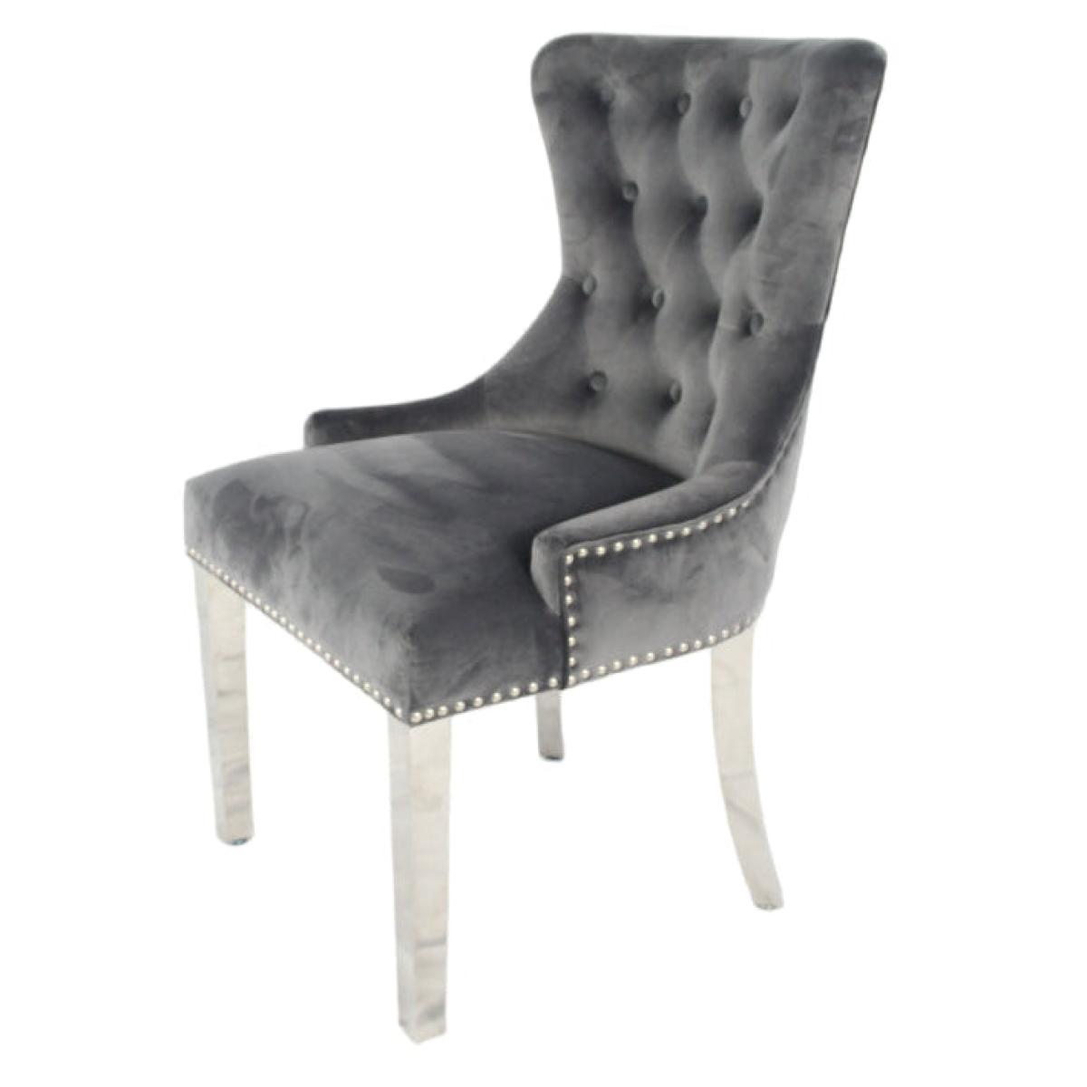 Chelsea Chair (Ring Knocker/Chrome Legs) — Dining Chairs handmade to order by Langham Furniture, image 4 of 20
