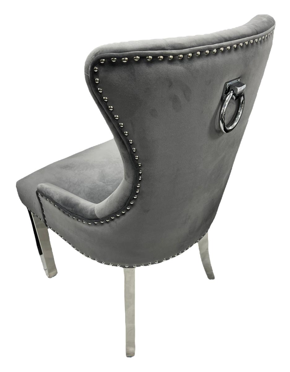Chelsea Chair (Ring Knocker/Chrome Legs) — Dining Chairs handmade to order by Langham Furniture, image 7 of 20