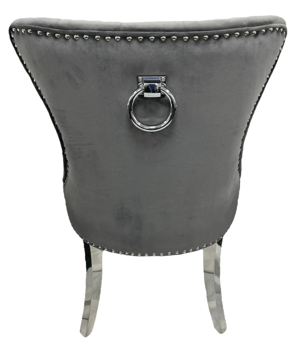 Chelsea Chair (Ring Knocker/Chrome Legs) — Dining Chairs handmade to order by Langham Furniture, image 8 of 20