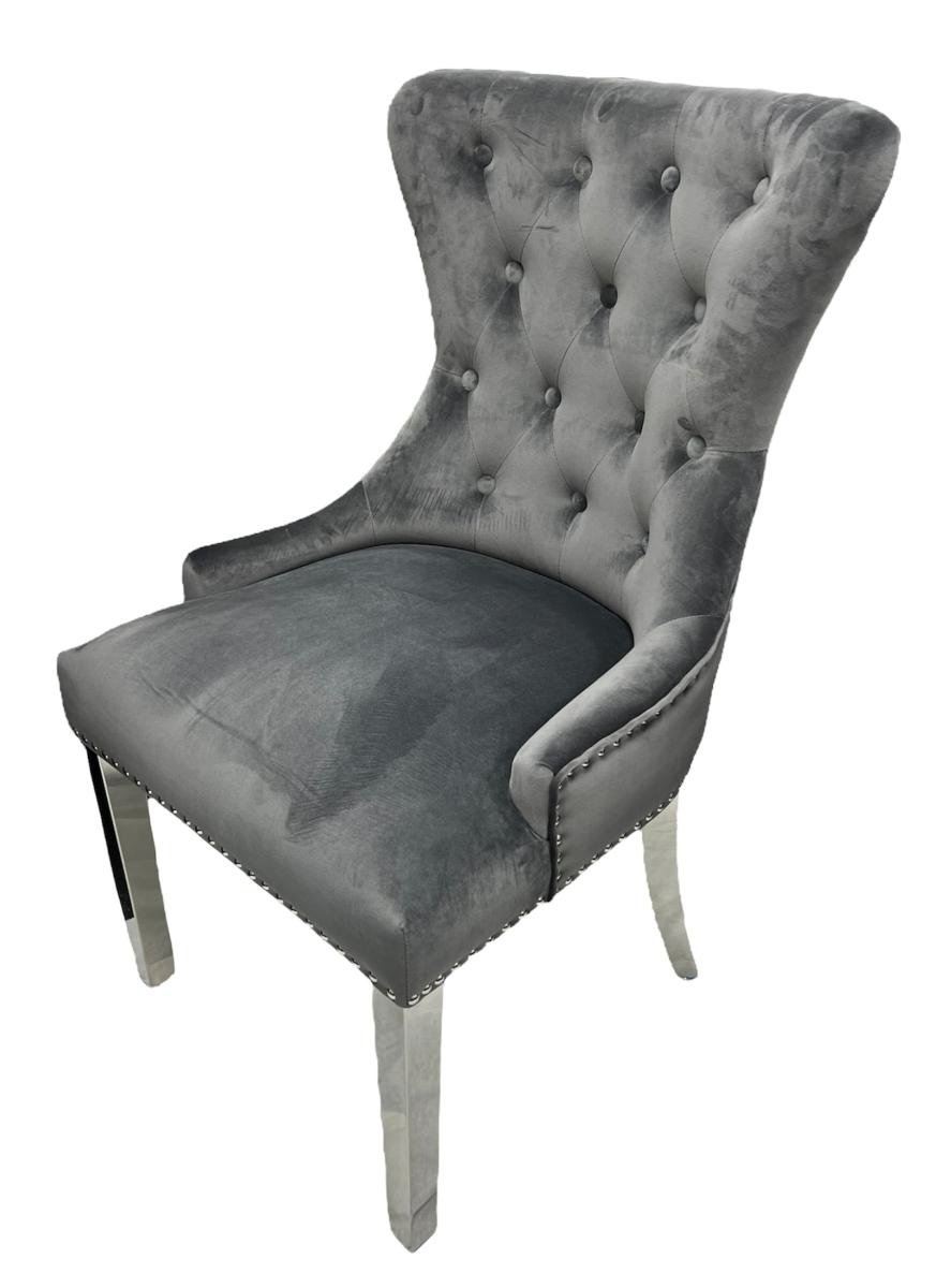 Chelsea Chair (Ring Knocker/Chrome Legs) — Dining Chairs handmade to order by Langham Furniture, image 10 of 20